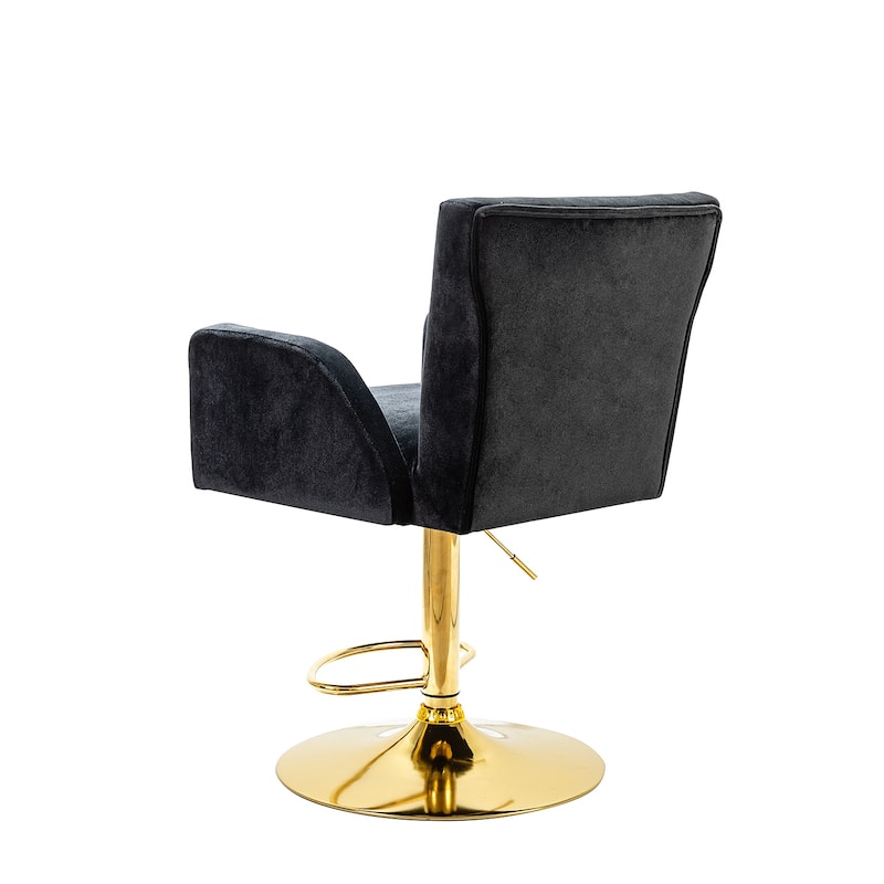 Loreto Modern Tufted Velvet Swivel chair with Adjustable Height Set of 2 by HULALA HOME