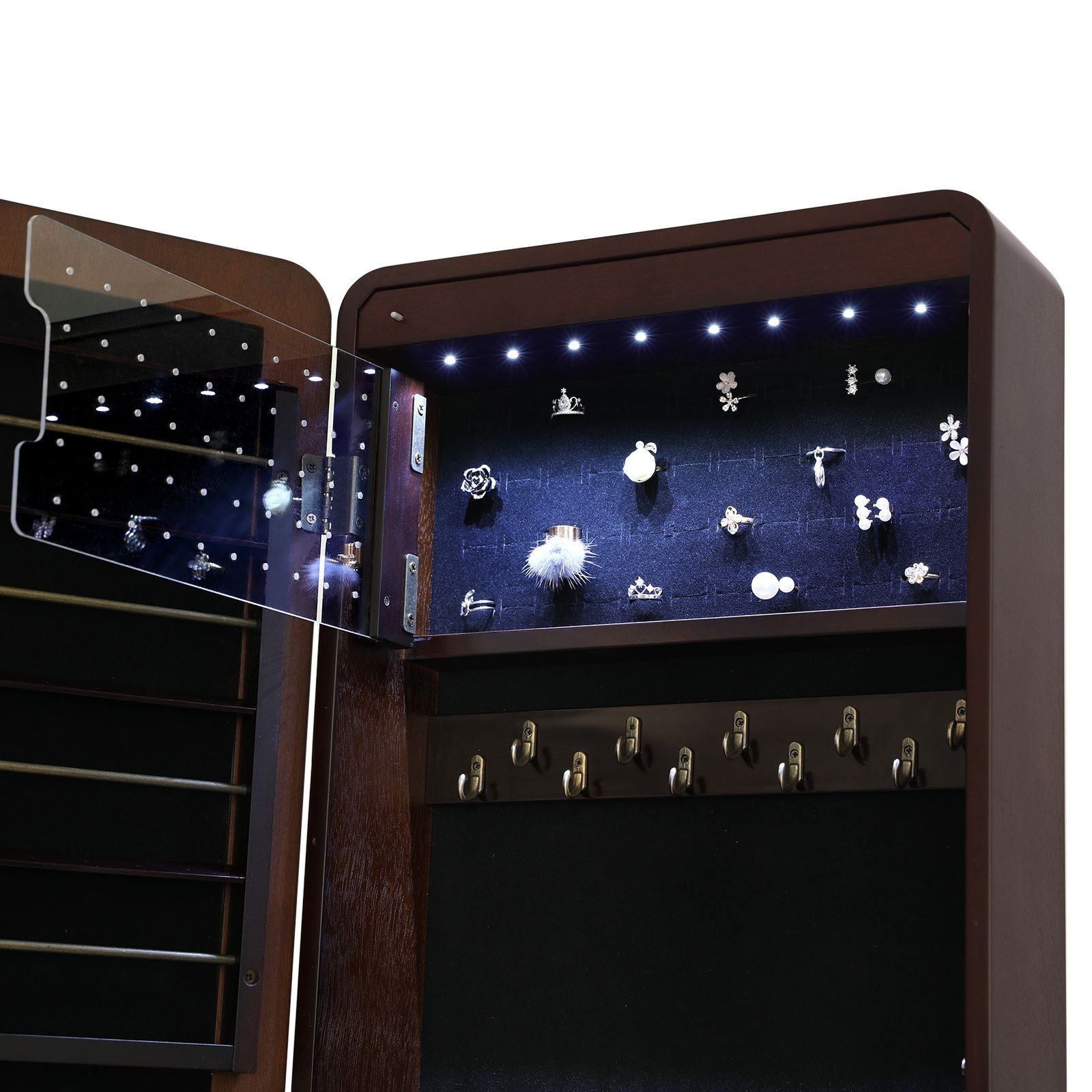 SONGMICS 8 LEDs Jewelry Cabinet Armoire with Beveled Edge SONGMICS 8 LEDs Jewelry Cabinet Armoire with Beveled Edge