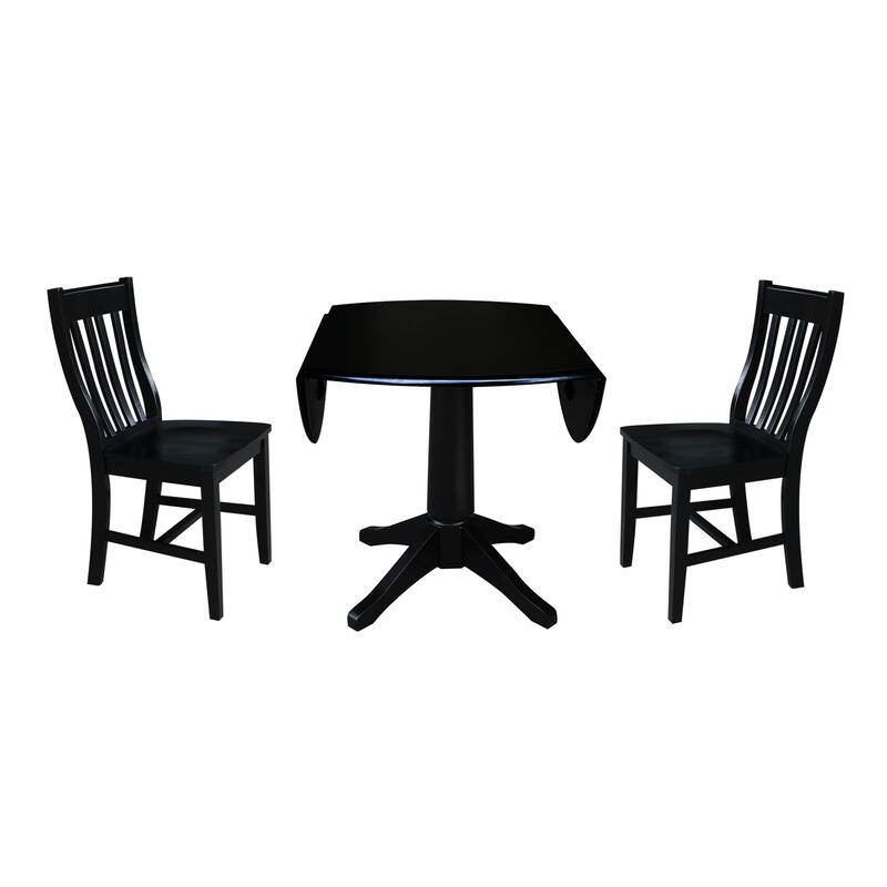 42" Round Top Pedestal Table with 2 Chairs