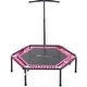 preview thumbnail 18 of 18, Soozier Portable & Foldable Small Exercise Trampoline with 3-Level Adjustable T-Bar, Great for Adults Working Out