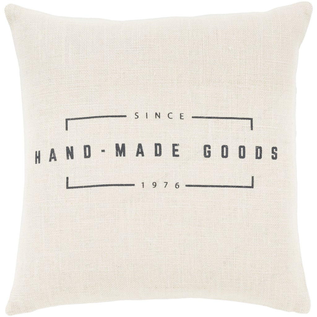 Karson Cream Modern Farmhouse Feather Down Throw Pillow (18" x 18")