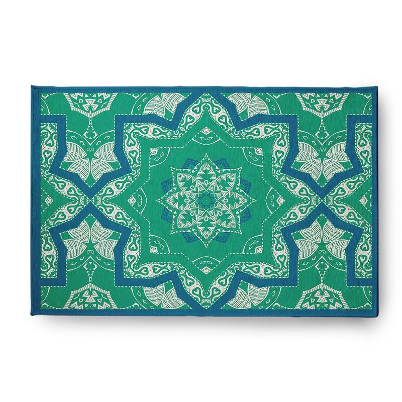 Shawl Rug - Green/Teal - 3' x 5'