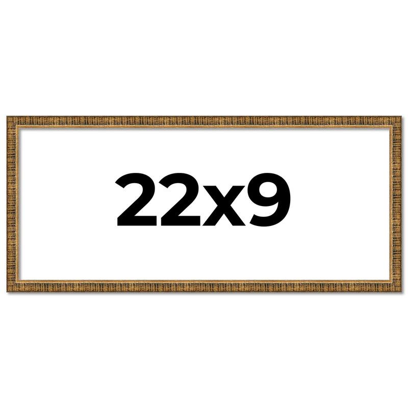 22x9 Frame Gold Kingsley Distressed Solid Wood Picture Frame Width