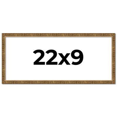 22x9 Frame Gold Solid Wood Picture Frame - Complete Modern Photo Frame