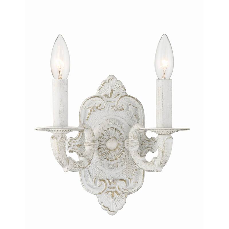 Crystorama Lighting Group Paris Flea Market 2 Light 10-1/2" Wide Wall - Antique White