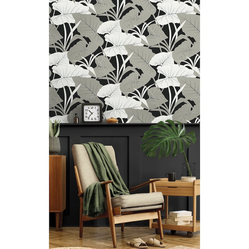 NextWall Elephant Leaves Peel and Stick Wallpaper