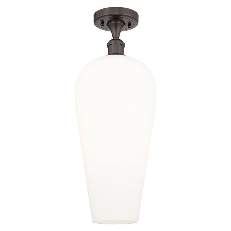 Innovations Lighting 516-1C-20-8 Chelsea Semi-Flush Chelsea 8" Wide - Oil Rubbed Bronze / White