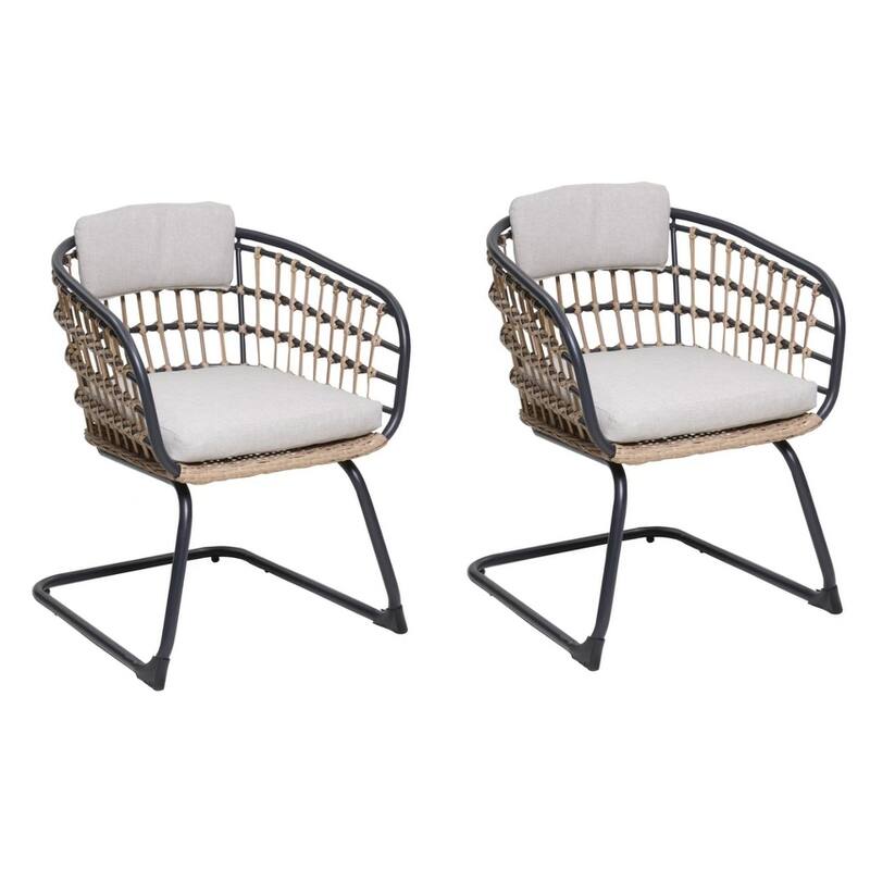 Wicker Dining Chair-Set Of 2 For Patio, Balcony, Or Garden Space