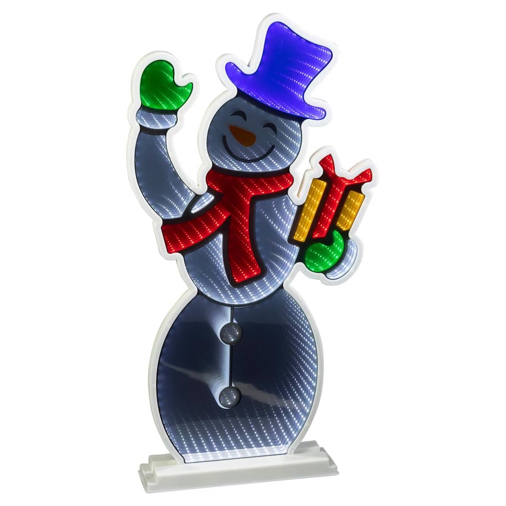 Celebrations LED Infinity Snowman 31 in. Yard Decor - White