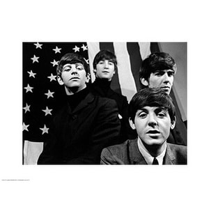 MUSIC ART PRINT The Beatles American Flag