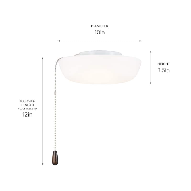 Kichler Lighting 10 in. White Dome Ceiling Fan Integrated LED Light Kit