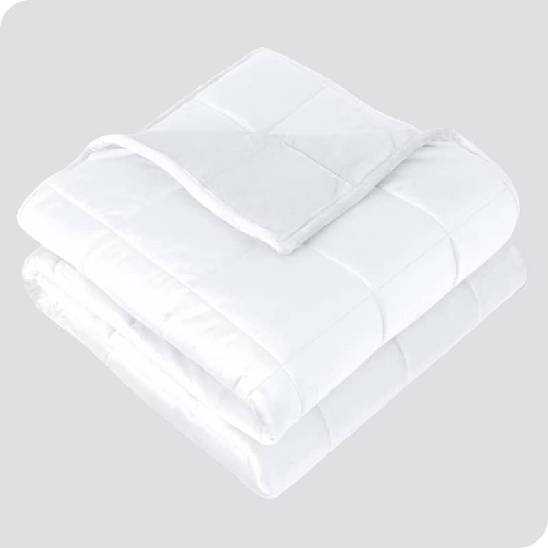 Bare Home Weighted Sensory Blanket - 60"x80" - 17lbs - Minky Fleece White