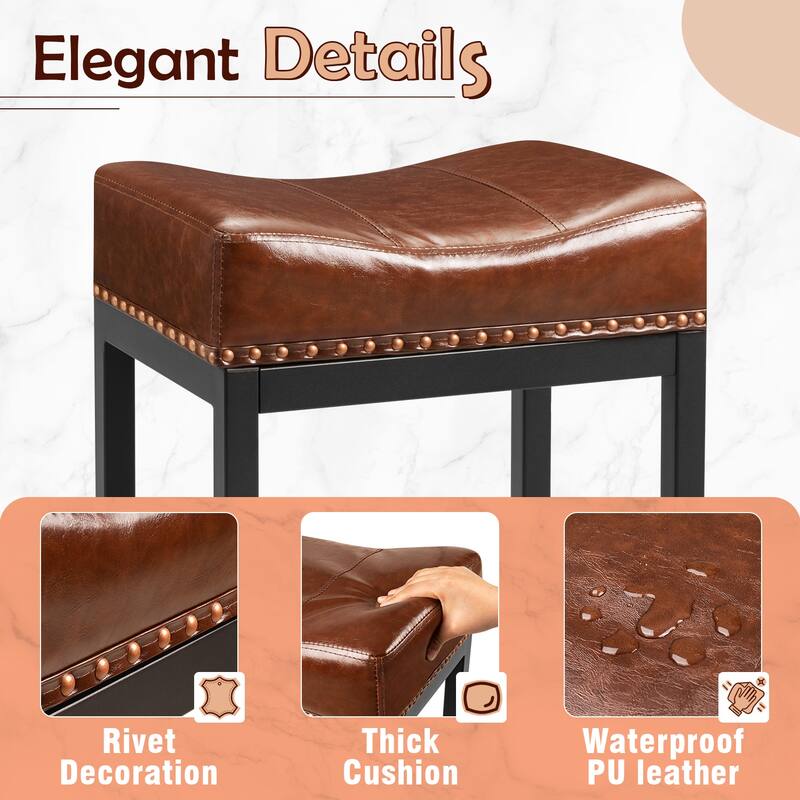 Homall Bar Stool Saddle Counter Stools