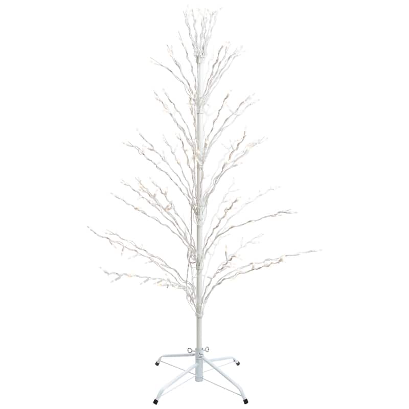 4' White Lighted Christmas Cascade Twig Tree Outdoor Decoration - Clear Lights