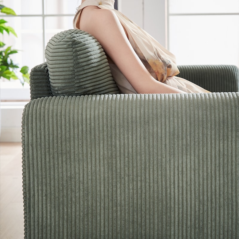 33" Upholstered Lounge Chair with Support Pillow