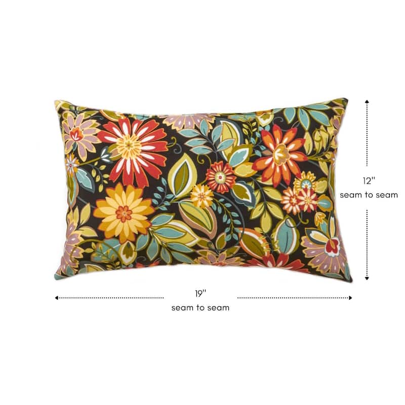 Jungle Floral 19-inch x 12-inch Outdoor Rectangle Accent Pillows (Set of 2)