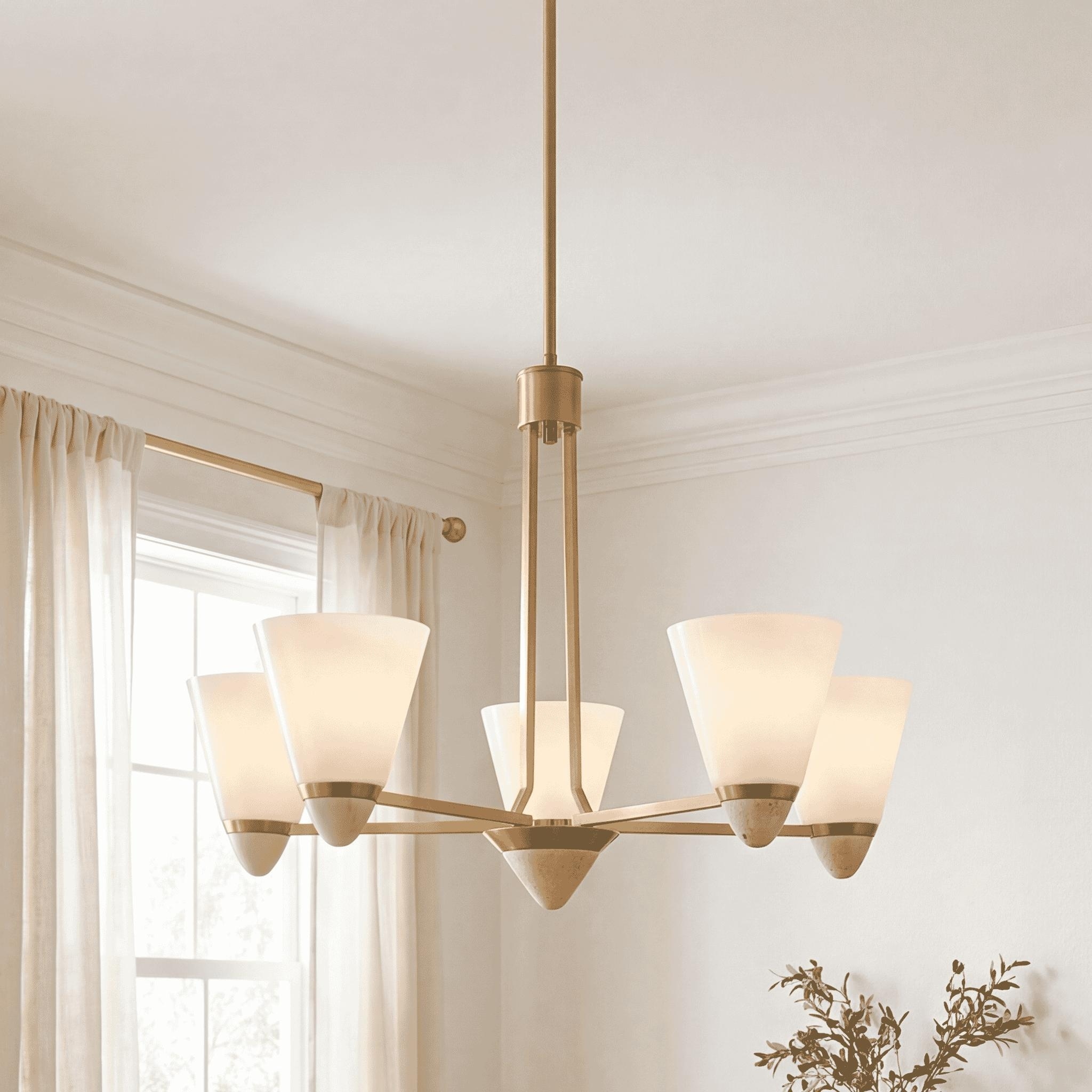 Kohlman 5-Light Chandelier in Warm Brass