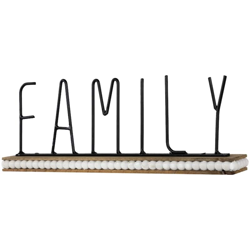 Family Metal Tabletop Decoration - 11.5" - Black