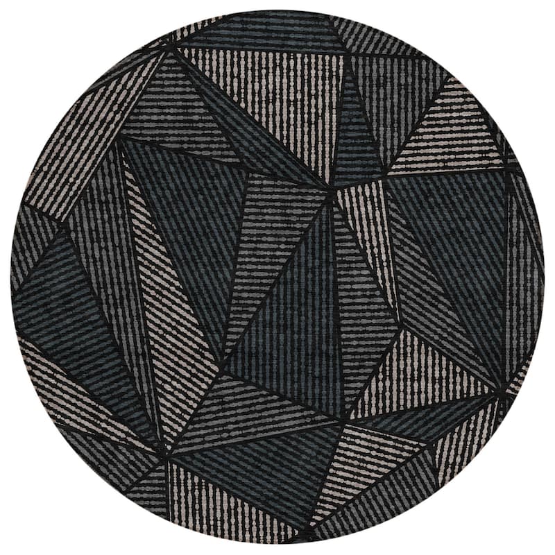 HomeRoots Geometric Transitional Rectangle Outdoor Rug