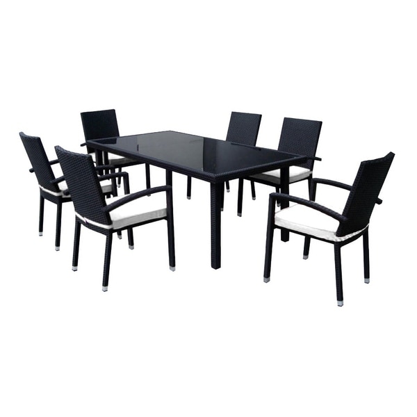 7-Piece Black Resin Wicker Outdoor Furniture Patio Dining ... (600 x 600 Pixel)
