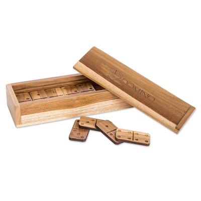 Novica Handmade Moments To Share Teak Wood Domino Set