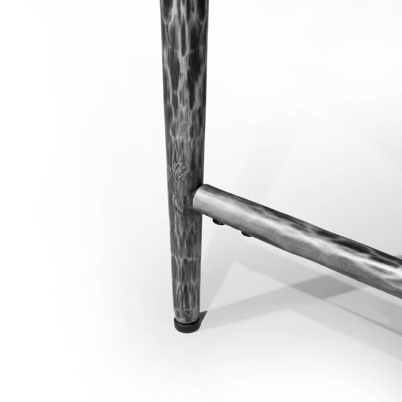 247 Shop At Home Lalia Modern Hammered Metal 2-Piece X-Brace End Table Set