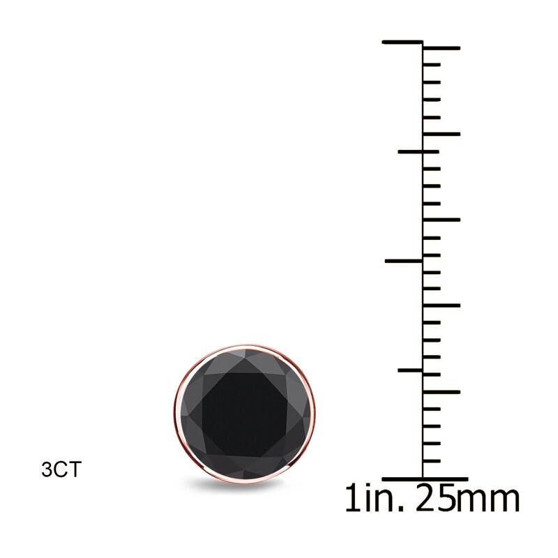 Auriya 1/2 to 4ctw Round Black Diamond Stud Earrings 14k Rose Gold Bezel-set - 3.00ctw
