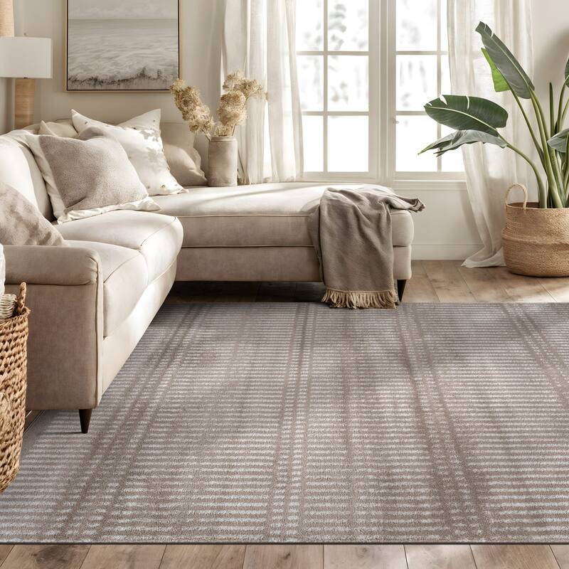 Contemporary Minimalistic Stripe LInes Area Rug