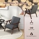 preview thumbnail 9 of 14, Gymax Set of 2 Accent Chair Leathaire Leisure Armchair w/ Rubber Wood