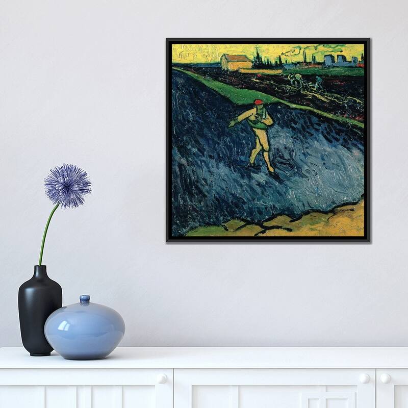iCanvas "The Sower, 1888 " by Vincent van Gogh Framed Canvas Print