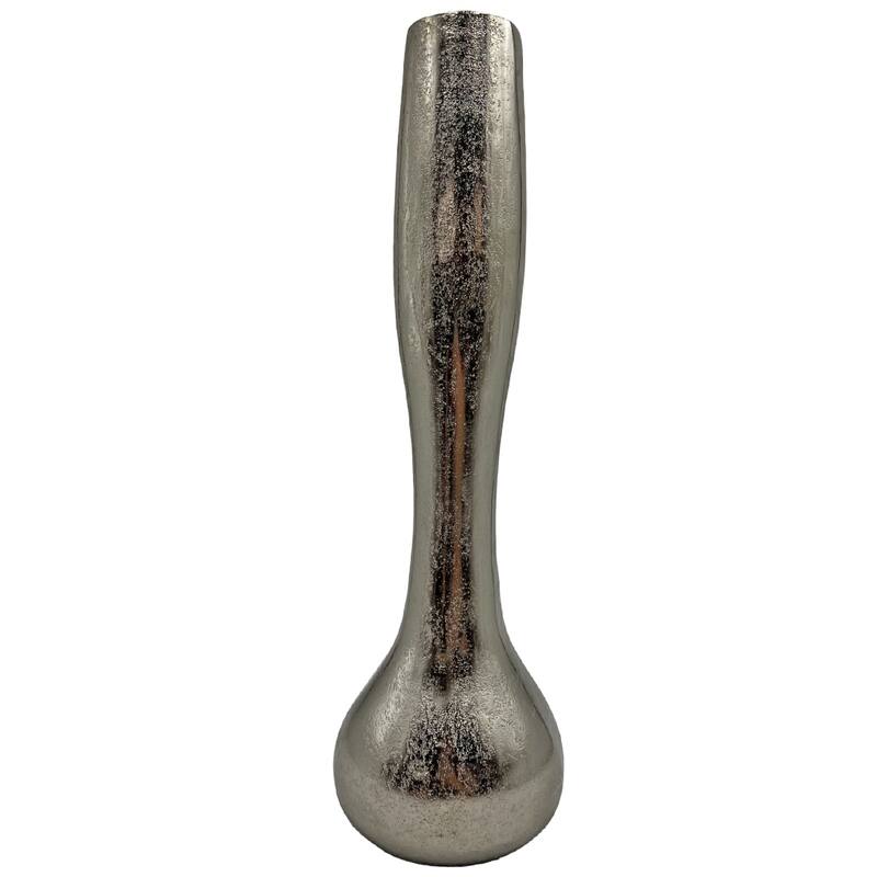 16 Inch Tall Decorative Handmade Aluminum Long Round Flower Vase