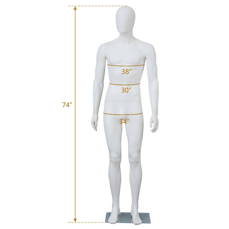 Full Body Mannequin Famale Male Dress Form Display, Manikin Torso Stand Realistic Mannequin for Retail Clothing Shops, White