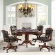 preview thumbnail 4 of 7, Poker and Bumper Pool 7-piece Gaming Table Set with Black Leatherette Arm Chairs - 1-Table, 6-Chairs