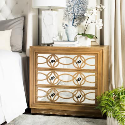 SAFAVIEH Catalina 3-Drawer Oak Storage Chest