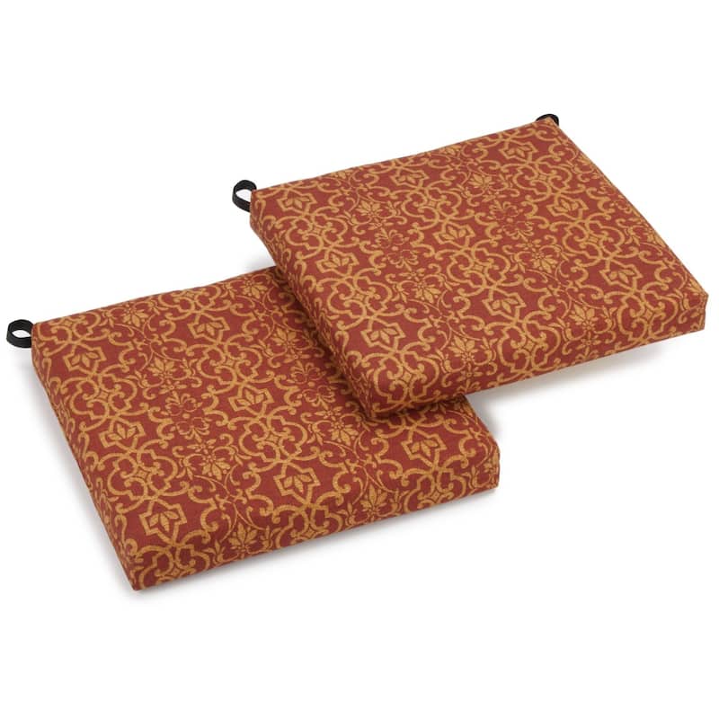 20-inch by 19-inch Indoor/Outdoor Chair Cushions (Set of 2) - 20 x 19 - Vanya Paprika