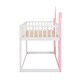 preview thumbnail 9 of 9, Wooden Twin Over Twin Castle Bunk Bed with Ladder, Guardrails and Ladder