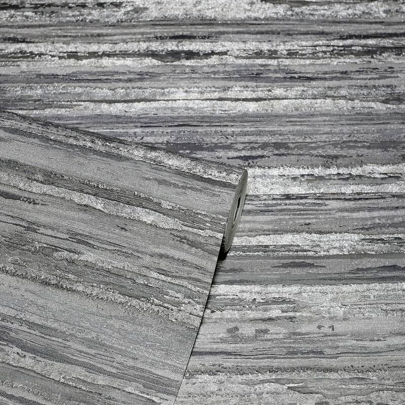 Arthouse Philomena Pewter Striated Wallpaper