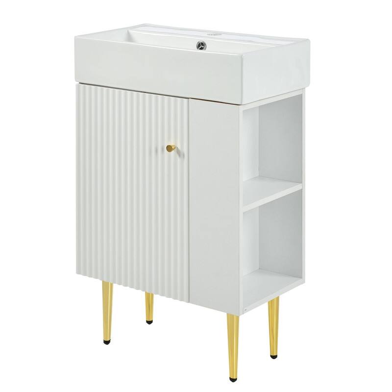 21.6" Bathroom Vanity with soft-close doors, (Sink not included)