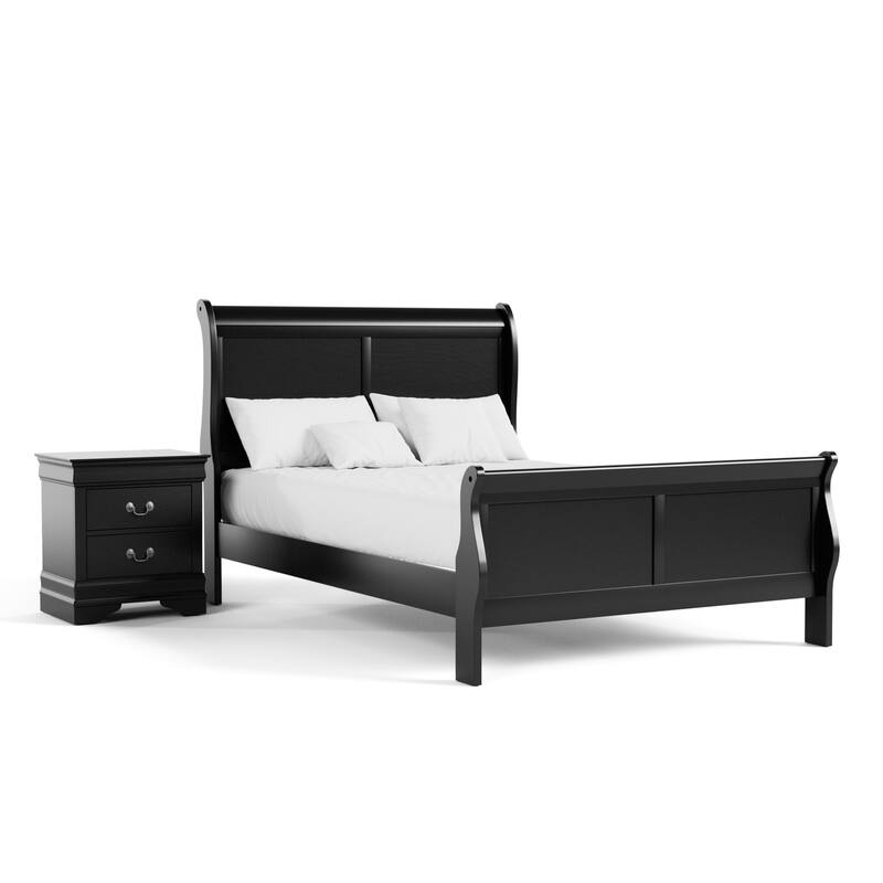 Furniture of America Mayday Modern Solid Wood 2-Piece Sleigh Bedroom Set