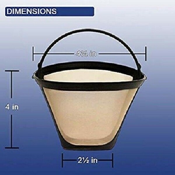 GoldTone Reusable 8-12 Cup #4 Cone Coffee Filter fits Cuisinart 2