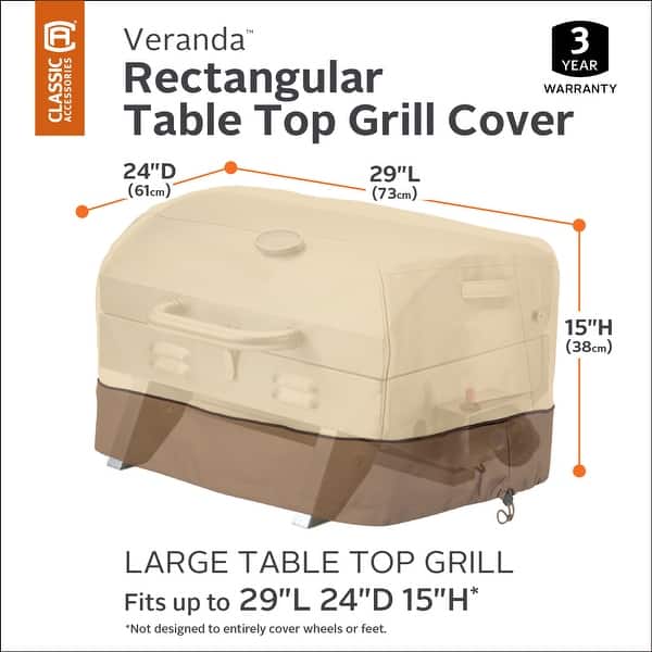 Classic Accessories Veranda WaterResistant 29 Inch Rectangular Table
