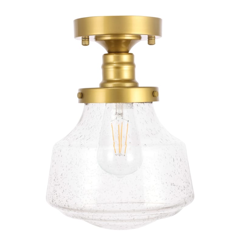 Nyle 1-Light Clear Bubble Glass Flush Mount