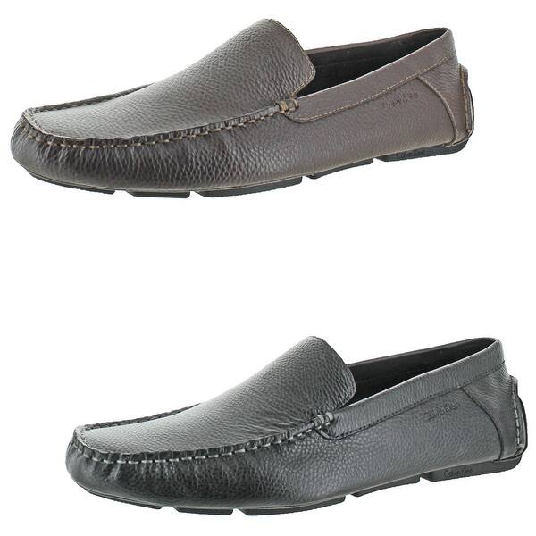 Shop Calvin Klein Men S Menton Leather Slip On Loafer Shoes