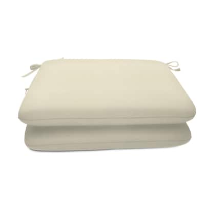 Sunbrella Solid Fabric 2-Piece Indoor/Outdoor Seat Pad Cushion, 18"W x 18"L