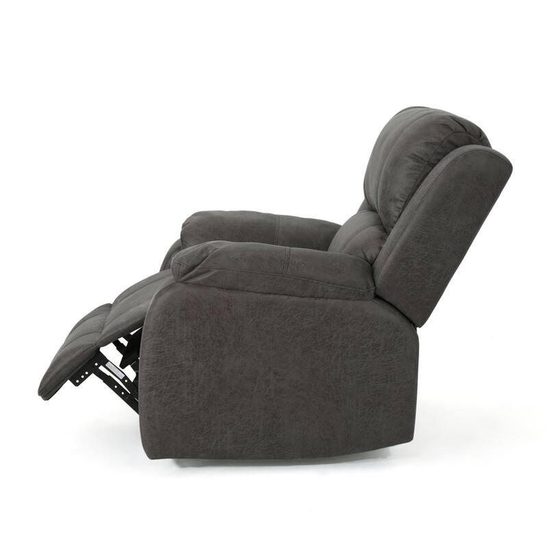 Upholstered Linen Manual Recliner Sofa Chair with Adjustable Backrest and Footrest, Modern Home Lounge Chair for Living Room