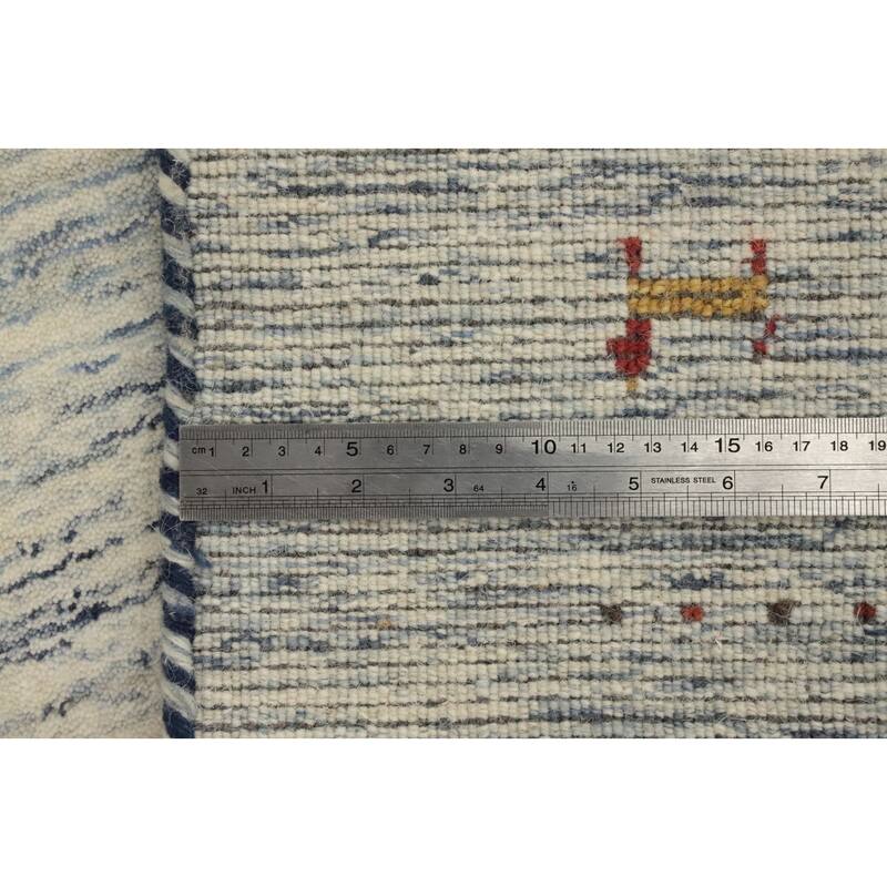 Hand Knotted Oriental 100% Wool Carpet Tribal Animal Pictorial Beige & Ivories Gabbeh Area Rug - 7' 8'' X 5' 1''