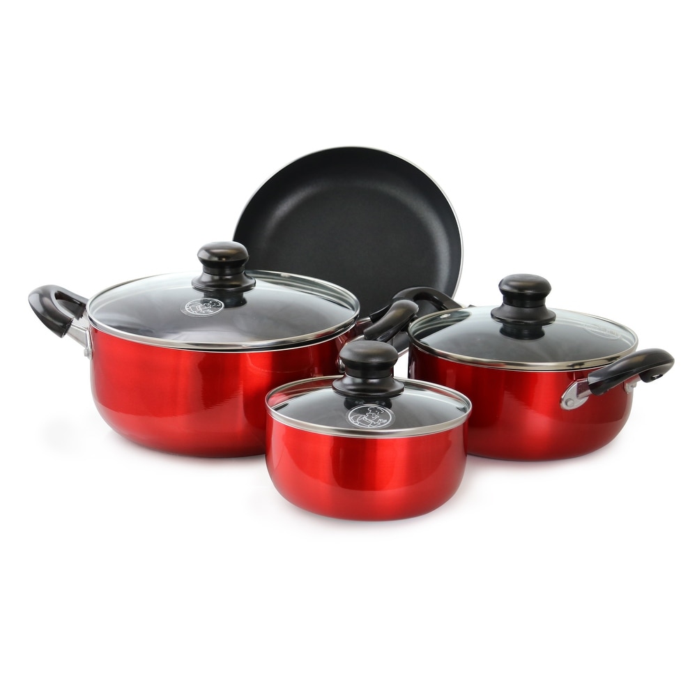 Gibson Home Armada 7 Piece Nonstick Carbon Steel Cookware Set in Red - On  Sale - Bed Bath & Beyond - 32234010