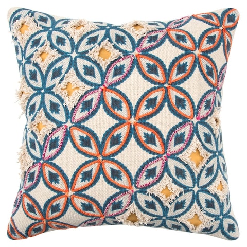 Orange Geometric Decorative Pillow