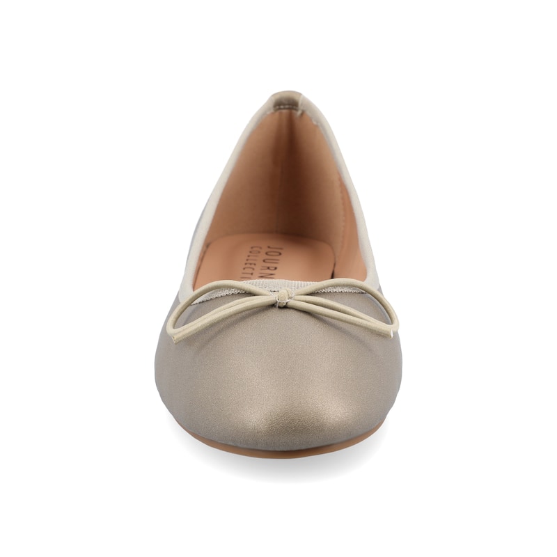 Journee Collection Women's Vika Slip On Round Toe Ballet Flats - Medium - Pewter - 9