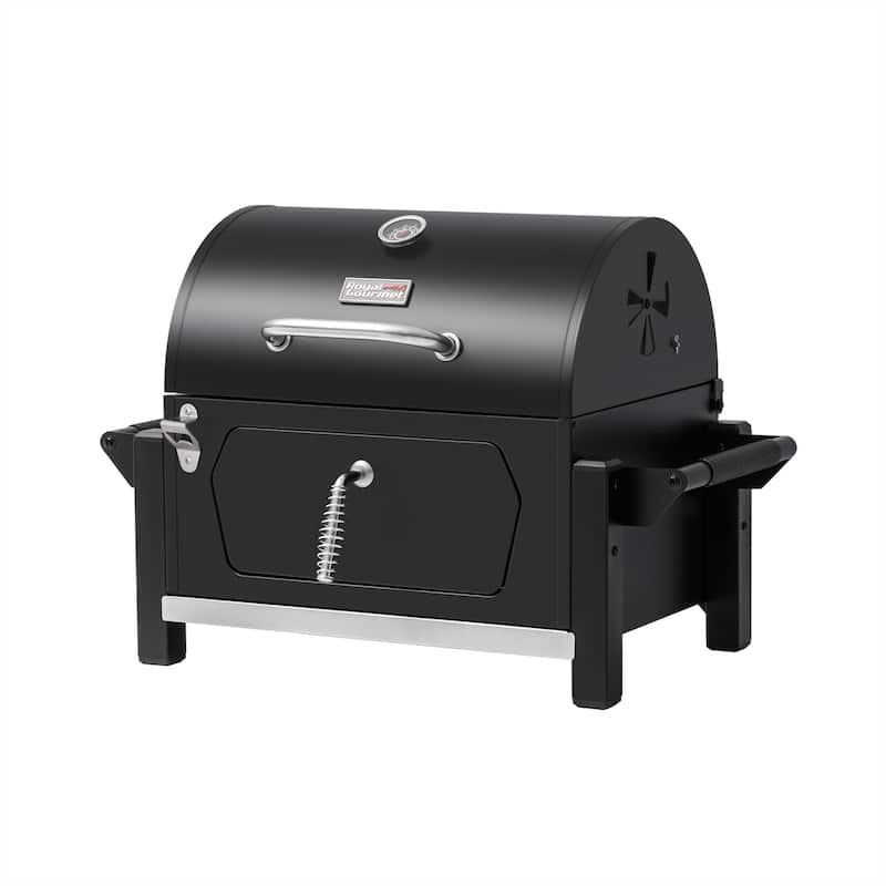 Royal Gourmet Portable Charcoal Grill with Side Handles and Bottle Opener, Tailgate and Campsite, Black